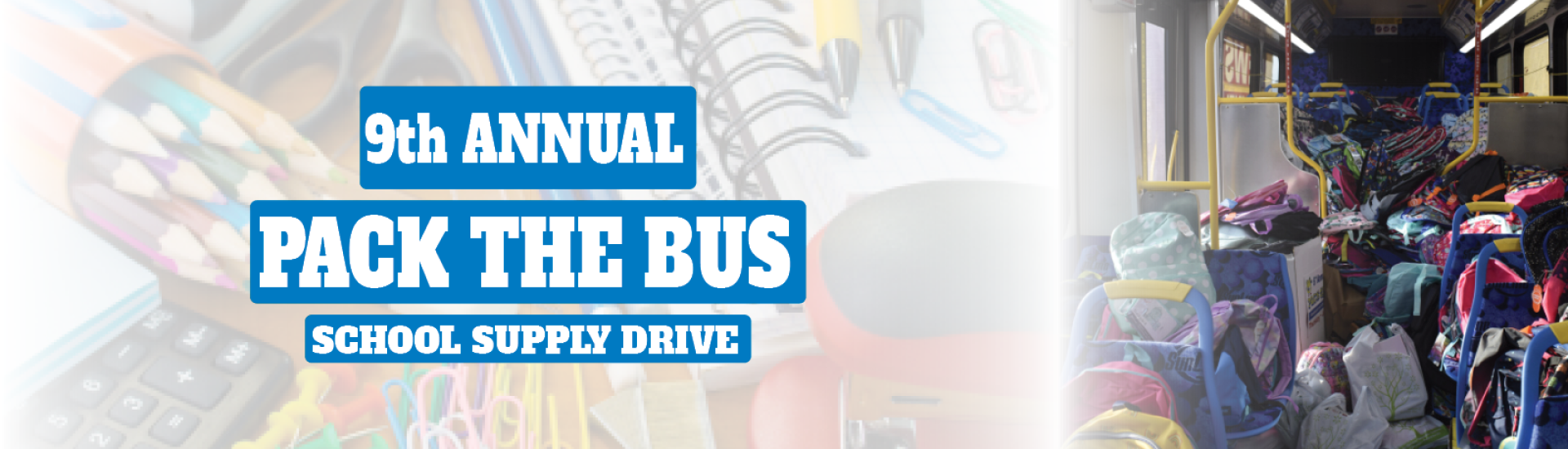 9th Annual Pack the Bus image banner